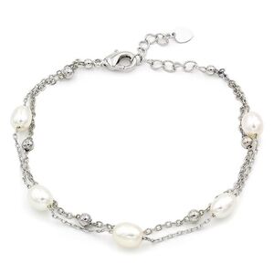 Nwt White freshwater Pearl sterling silver bracelet